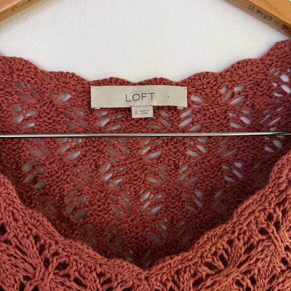 LOFT Crochet Open Knit Sweater - Picture 3 of 4